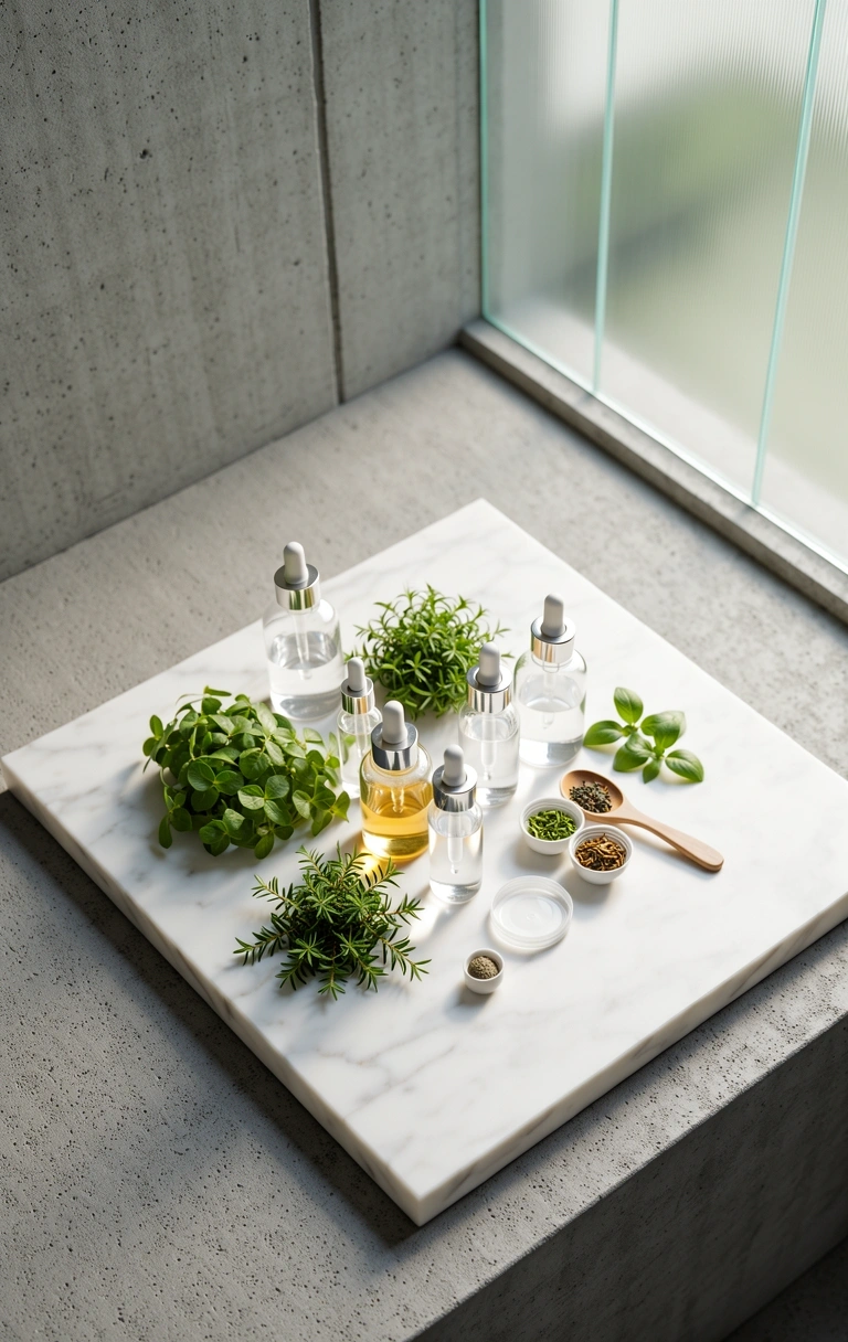 Botanical extracts on marble